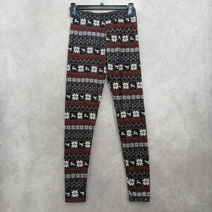 Black Christmas Holiday Print Y2K VTG Festive Kapion Pajama Legging Pants Small